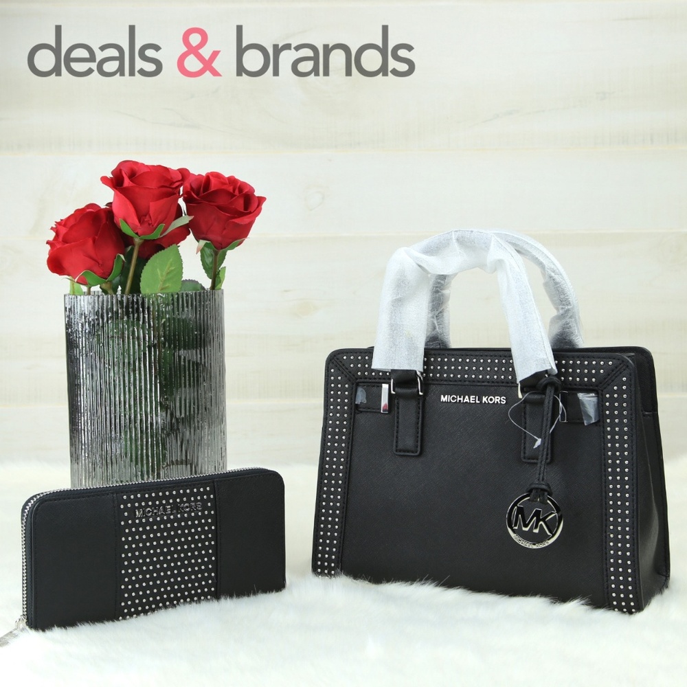 NWT MICHAEL KORS Micro Stud Satchel & Cont. Wallet